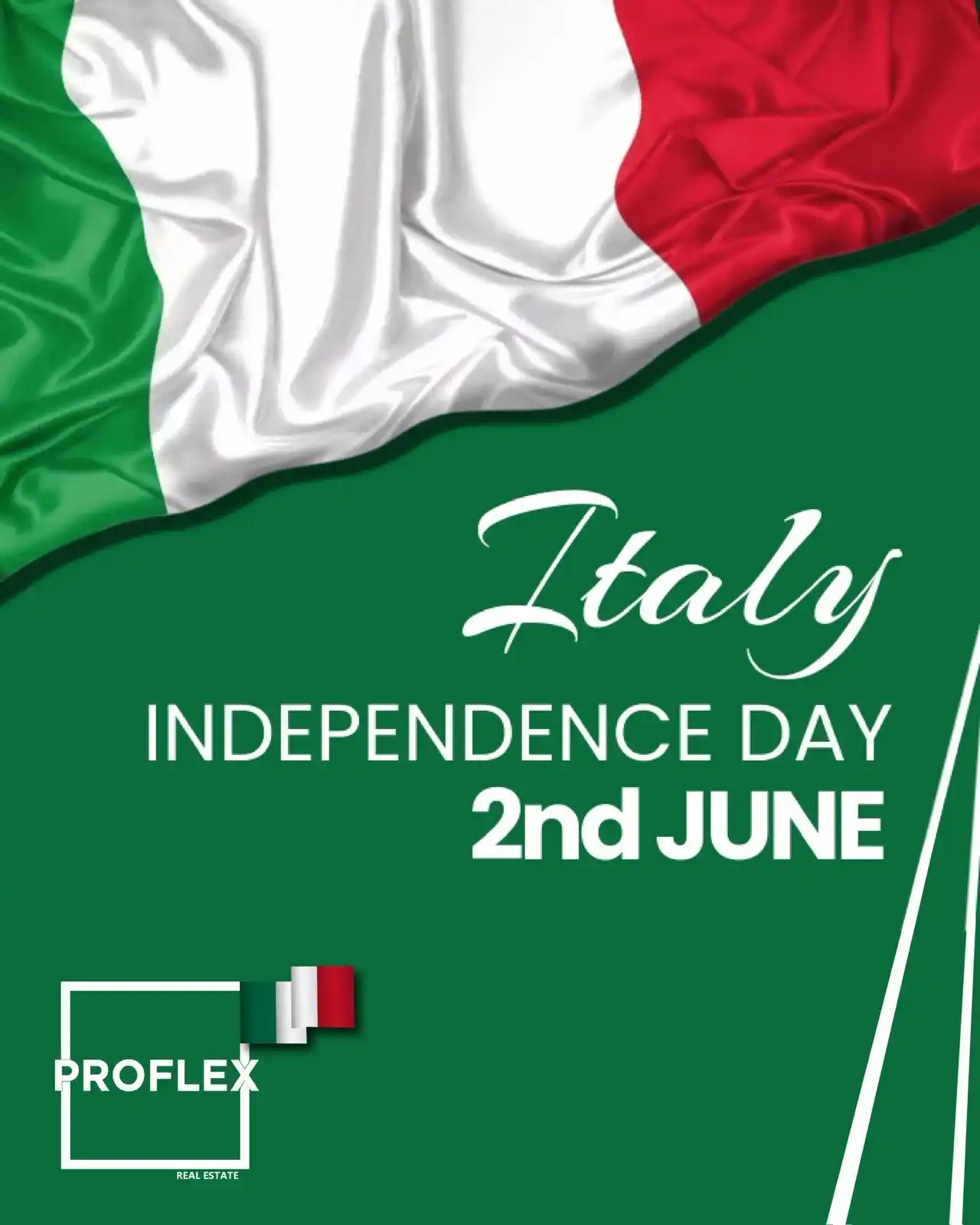 Image from PROFLEX Real Estate: 🇮🇹 Happy Italian Independence Day! 🎉 Today we celebrate the spirit,...