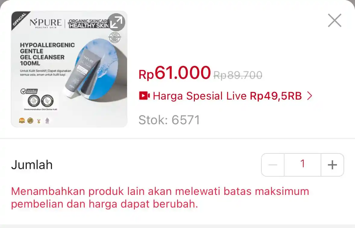 Image from PROMO SHOPEE DAN SHOPEEFOOD 🧡: Jadi 💰Rp12.900 ⏰ 18:00 NPURE Cleanser Gel Soothing Noni 100ml https:...
