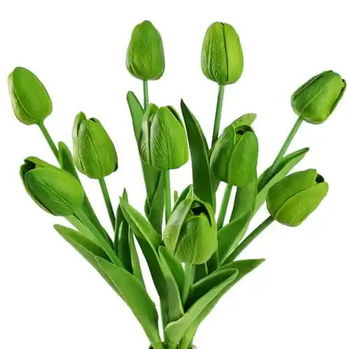 Image from Pirate Deals Angebote | Preisfehler, Schnäppchen, Rabatte & Freebies: JUSTOYOU 10 STK PU Real Touch $Pirαtе-Dеαls Latex Künstliche Tulpen Ge...