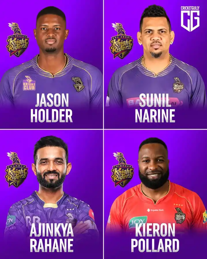 Image from World Cricket Updates: KKR Franchise Captains 💜©️ [WCU]  🌴 Jason Holder - Los Angeles Knigh...