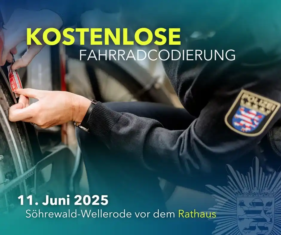 Image from Polizei Nordhessen: 🚲 *KOSTENLOSE FAHRRAD-CODIERUNG* 🚲 *Codieraktion* für Fahrräder & E...