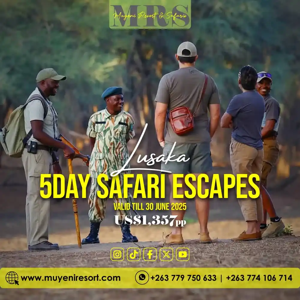 Image from Muyeni Resort & Safaris: 🌿Lusaka 5 Day Safari Escapes- US$1,357 per person🌿 Safari, adventur...