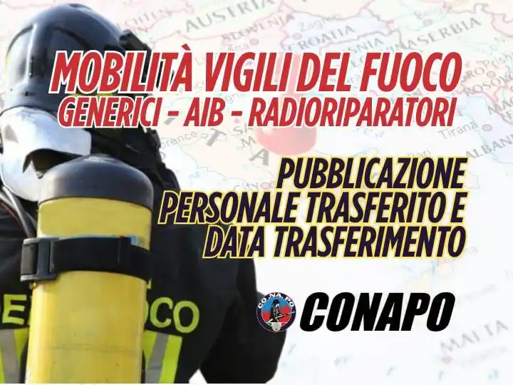 Image from CONAPO Sindacato Autonomo Vigili Fuoco: 🧳 Mobilità volontaria a domanda del personale appartenente al ruolo d...
