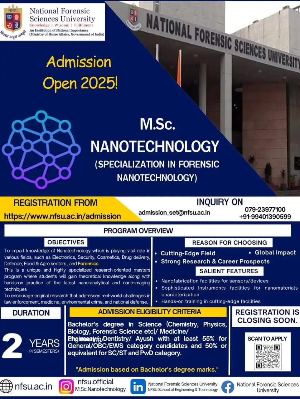 Image from Physics Aspirants: MSc Nanotechnology at National Forensic Sciences University https://n...