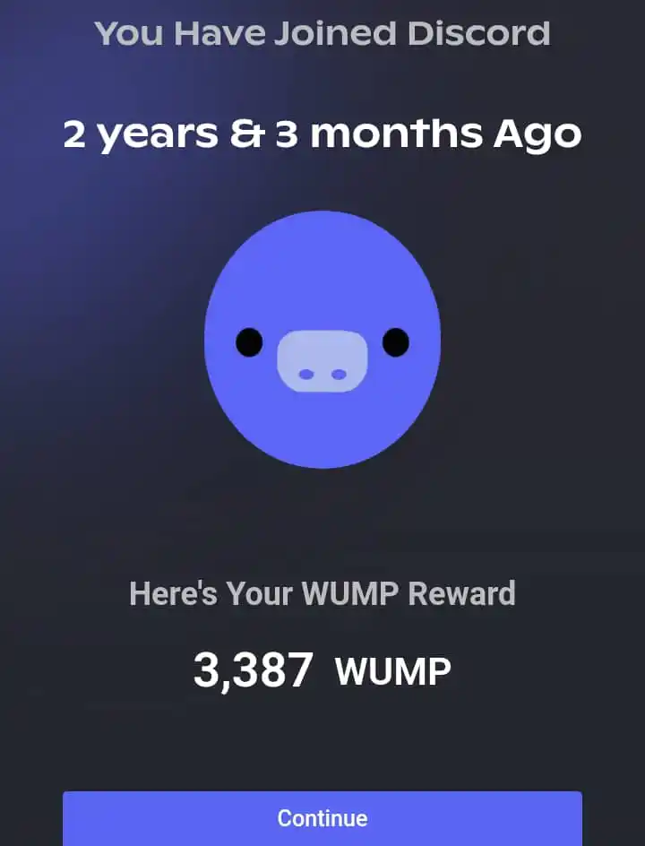 Image from 𝙍𝙚𝙖𝙡 𝙅𝙤𝙮 𝘾𝙝𝙖𝙣𝙣𝙚𝙡💻📱💰Learn&Earn With Joy: 🔊New Alpha👀 $WUMP Get WUMP point base on ur Discord age!✅  Connect u...