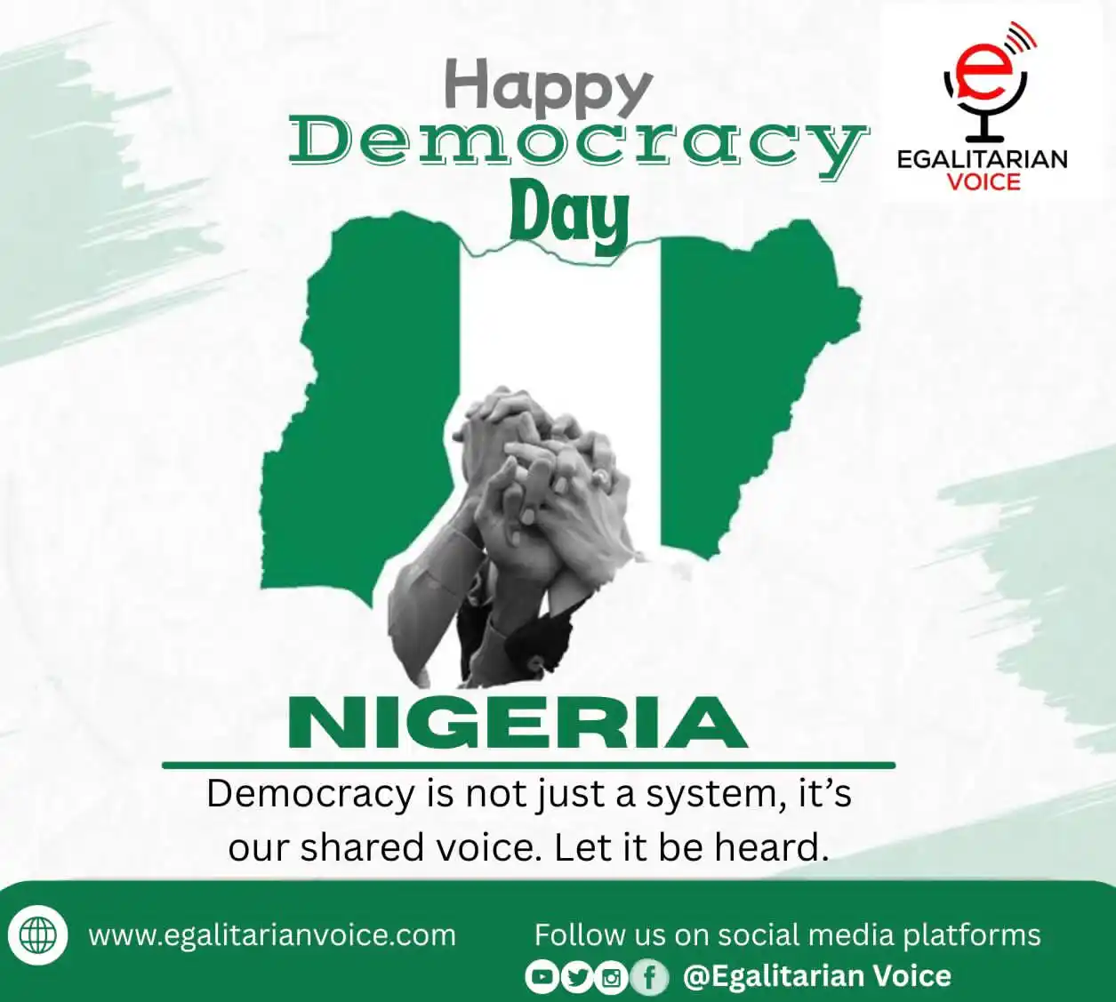 Image from EGALITARIAN VOICE MEDIA CHANNEL: 🇳🇬 Happy Democracy Day, Nigeria! June 12 – A Celebration of Freedom,...