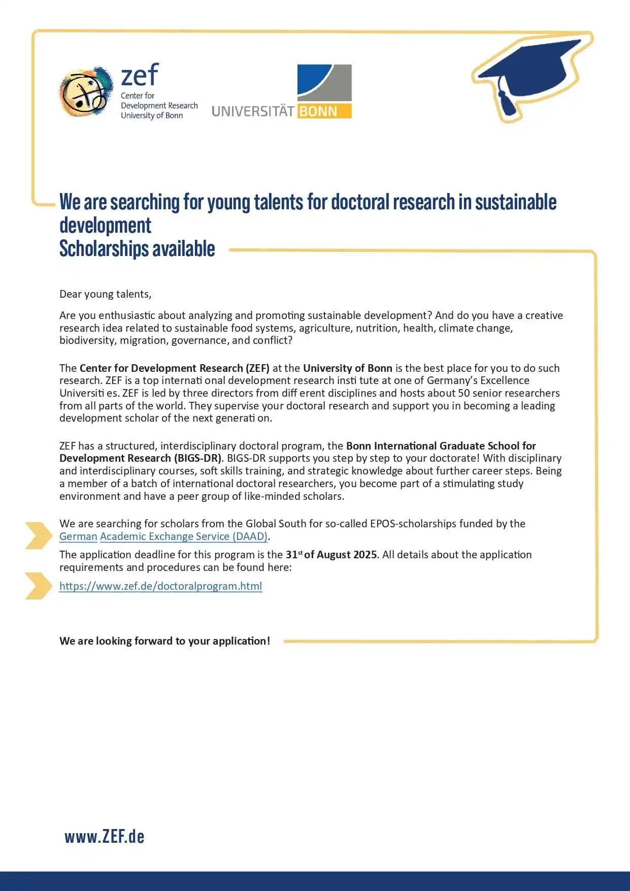 Image from GBC Students Support Network: PhD Opportunity! Are you from the Global South and passionate about S...