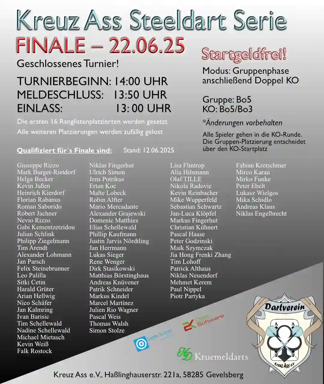 Image from Kreuz Ass: +++ FINALE +++ Übersicht der qualifizierten Teilnehmer für unser groß...