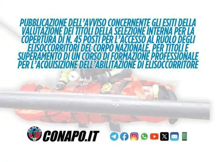 Image from CONAPO Sindacato Autonomo Vigili Fuoco: Pubblicazione dell’avviso concernente gli esiti della valutazione dei ...