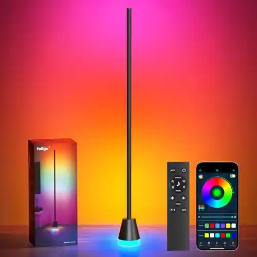 Image from Pirate Deals Angebote | Preisfehler, Schnäppchen, Rabatte & Freebies: RGBIC LED Stehlampe Wohnzimmer 150cm Ecklampe Dimmbar mit Fernbedienun...