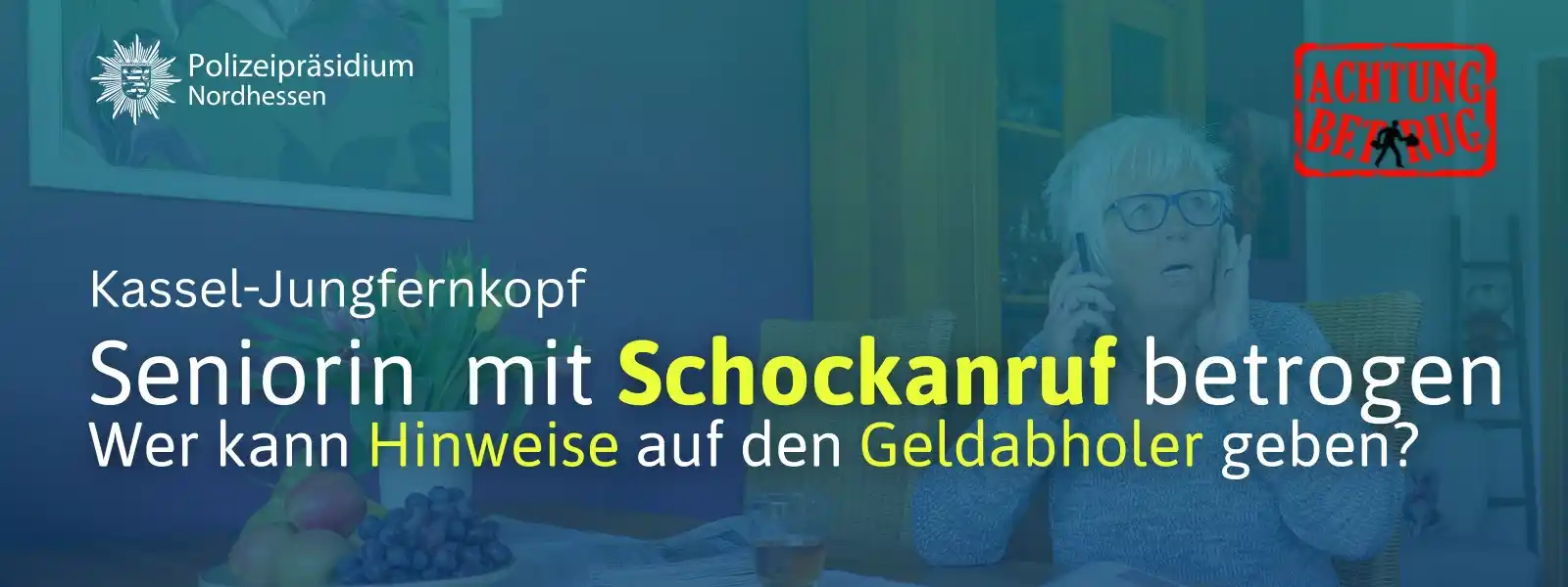 Image from Polizei Nordhessen: 🚨 *Schockanruf in Kassel-Jungfernkopf – Seniorin betrogen* Dreiste B...
