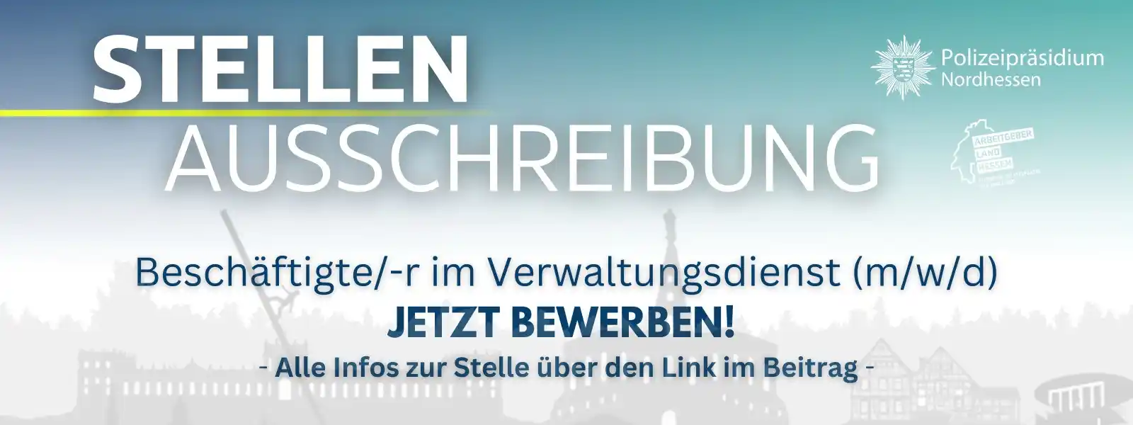 Image from Polizei Nordhessen: 🔹 *STELLENAUSSCHREIBUNG* 🔹 🔎 Wir suchen *Verstärkung* für unsere *...