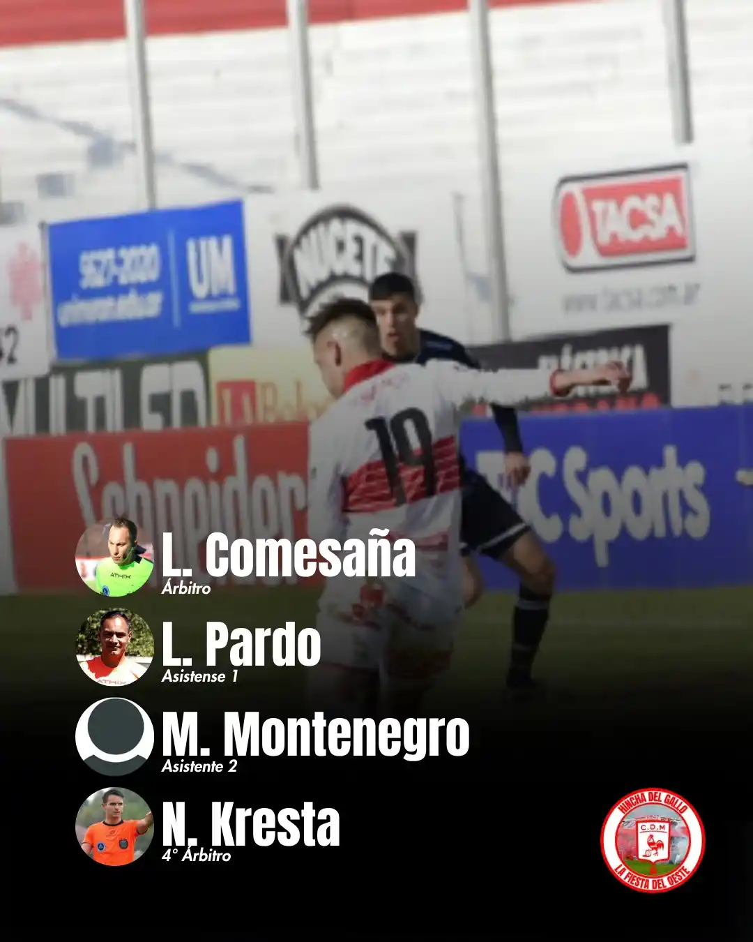 Image from 🐓 Hincha Del Gallo: ¡⚽ Terna Arbitral!. Lucas Comesaña será el encargado de dirigir el pa...