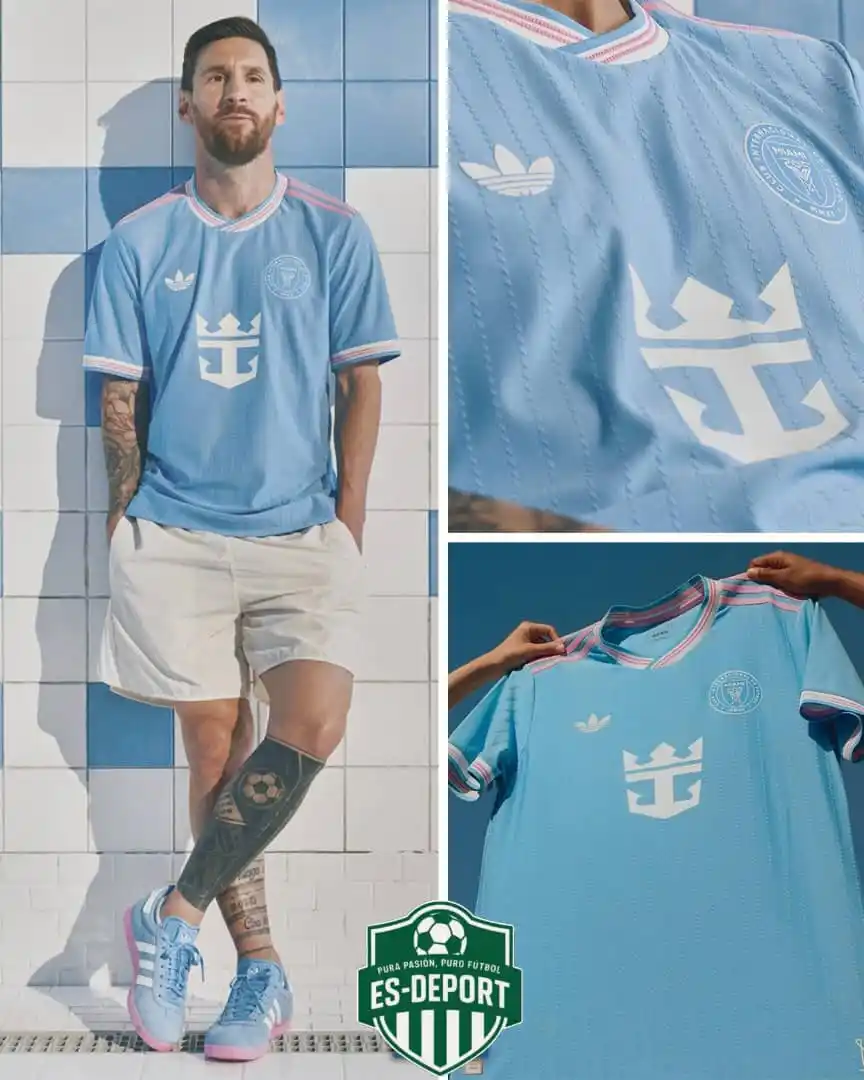 Image from ES-DEPORT ⚽👑: 🇺🇸🩵 Inter Miami presentó el que será su jersey alternativo para la ...