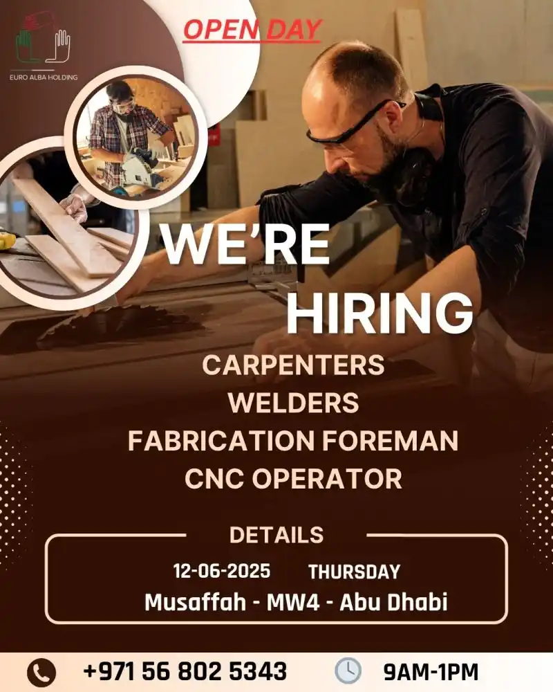 Image from UAE Jobs - Updates: *Walk In Interview In Euro Alba Holding Careers | Thursday, 12-06-2025...