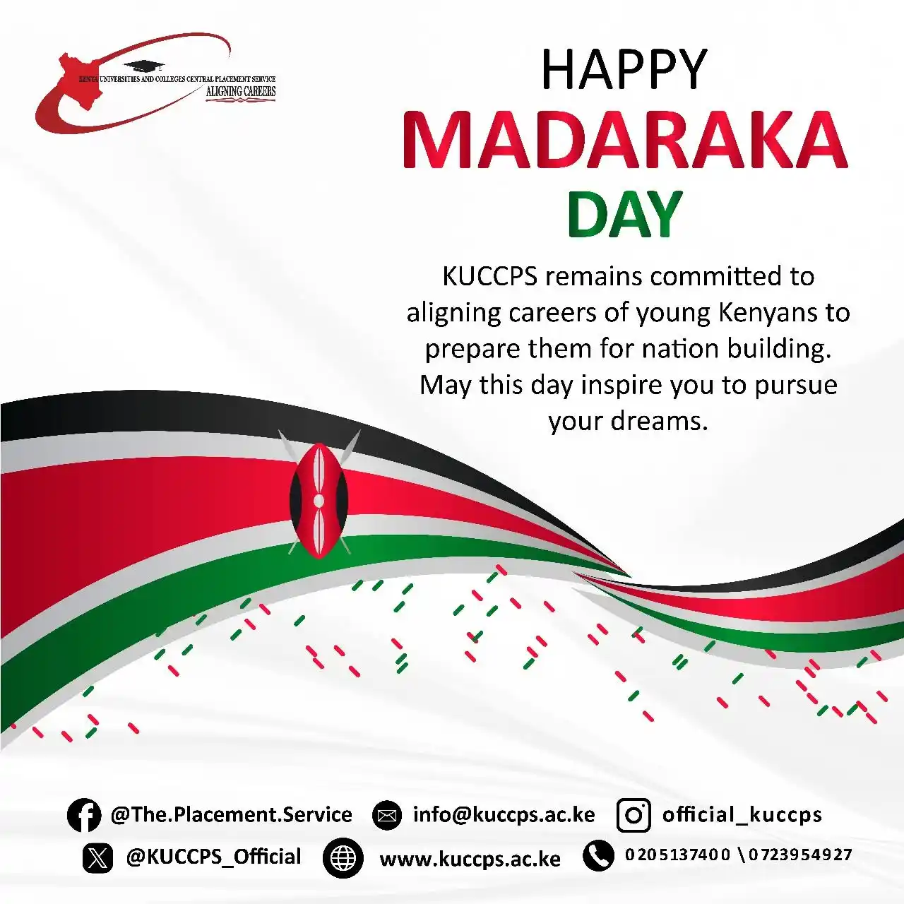 Image from KUCCPS Official Channel: We remain committed to aligning careers for young Kenyans to prepare t...