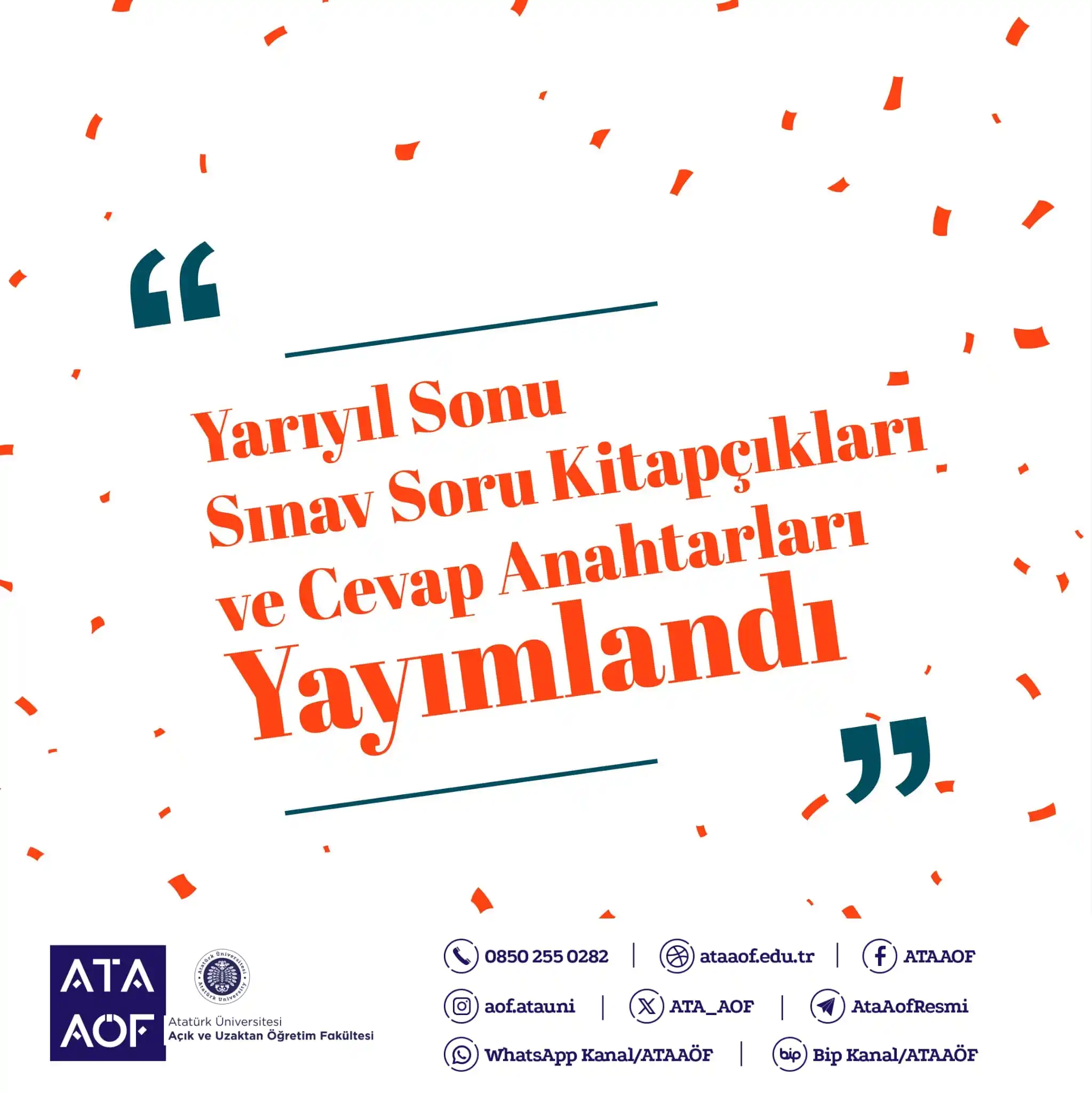 Image from ATAAÖF: Yarıyıl Sonu (Final) Sınav Soruları ve Cevap Anahtarları Yayımlandı De...