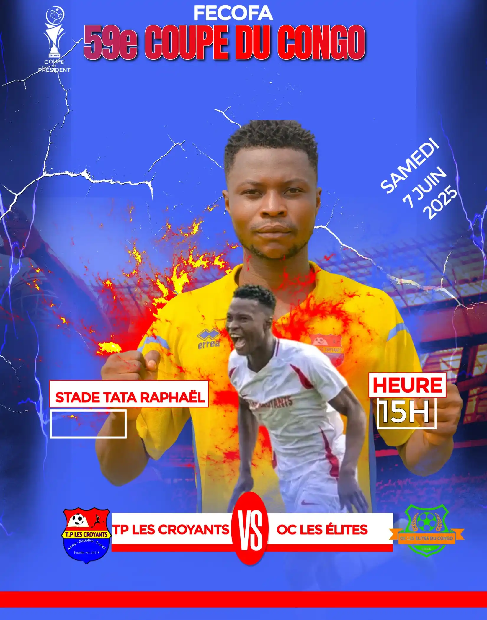 Image from EPF-KIN RDC: *59e Coupe du Congo* Le TP Les Croyants affronte l'OC Les Élites du ...