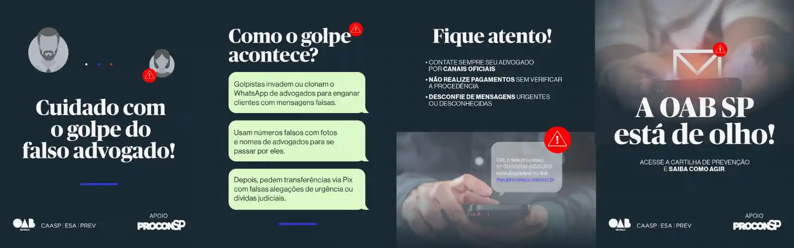 Image from OAB São Paulo : A OAB SP se uniu ao Procon SP para alertar a população sobre o golpe d...