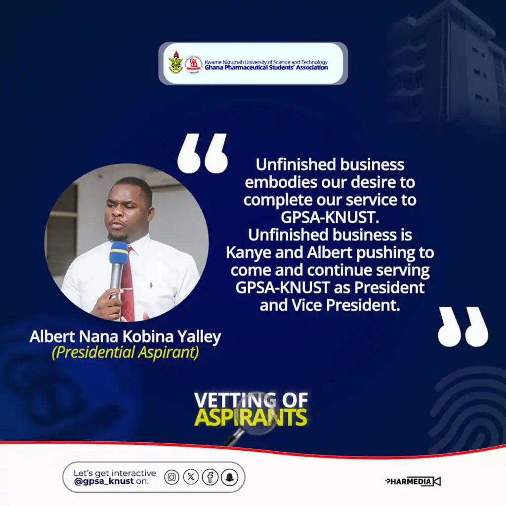 Image from GPSA KNUST: Albert and his running mate are back to finish what was started! With ...