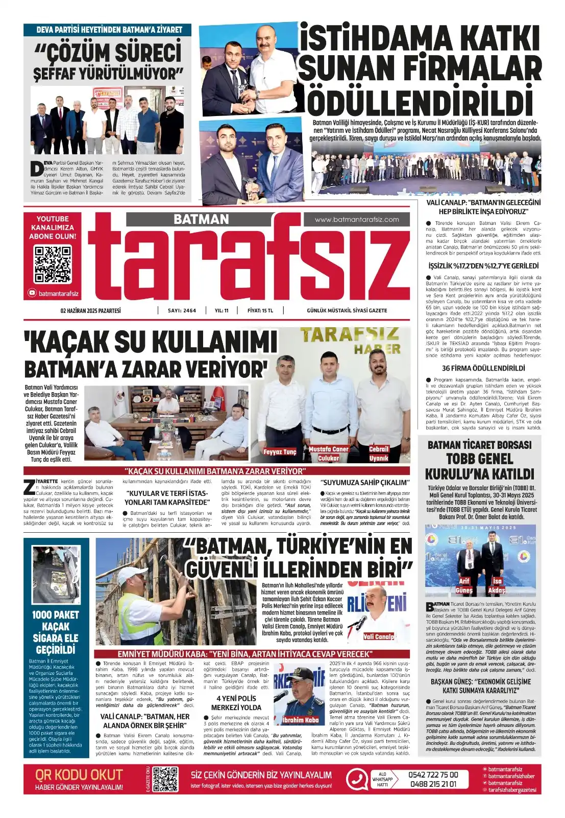 Image from Batman Tarafsız Haber Gazetesi: BATMAN TARAFSIZ HABER GAZETESİ 02 HAZİRAN 2025 PAZARTESİ GÜNDEMİ http:...