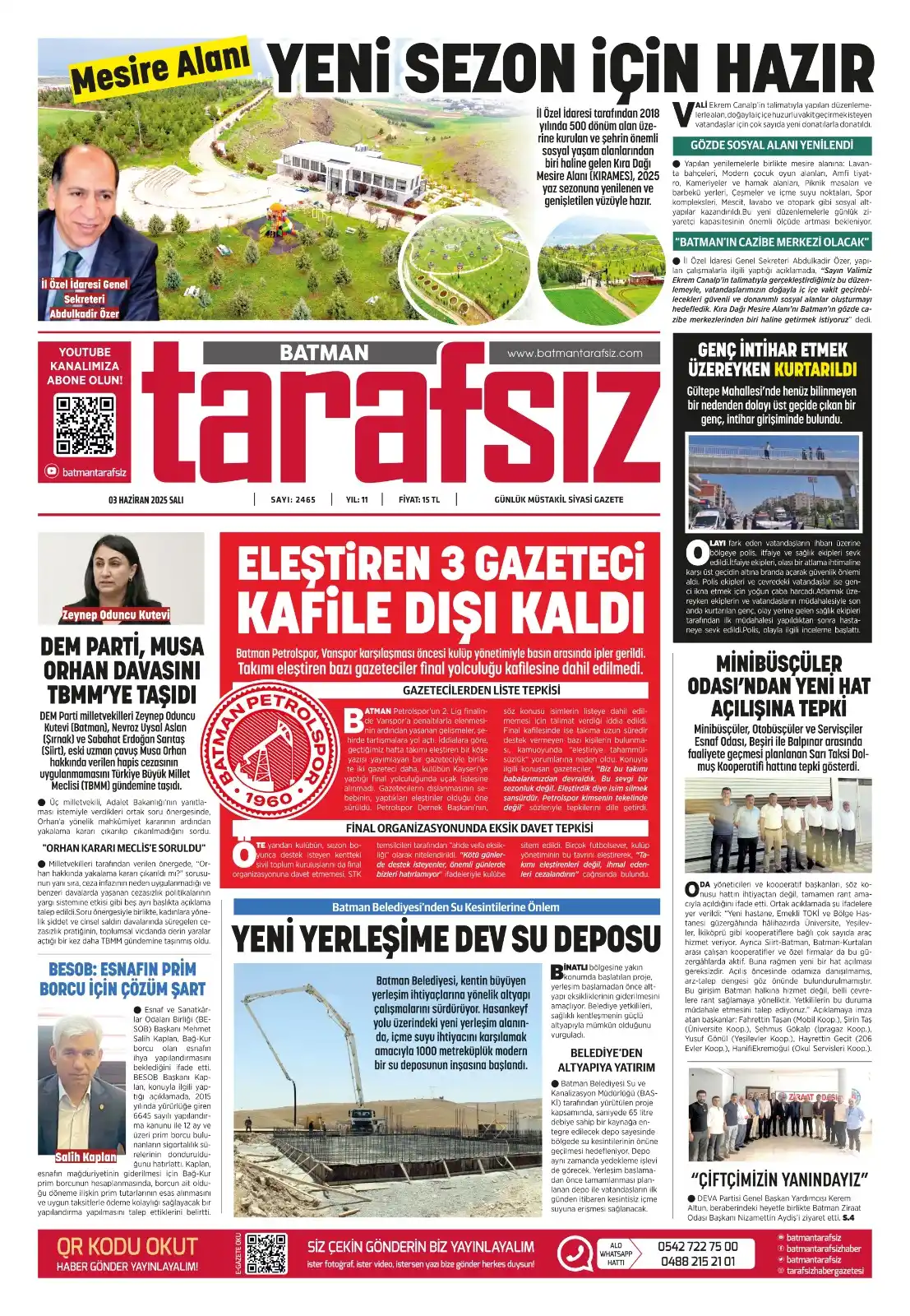 Image from Batman Tarafsız Haber Gazetesi: BATMAN TARAFSIZ HABER GAZETESİ 03 HAZİRAN 2025 SALI GÜNDEMİ http://bat...