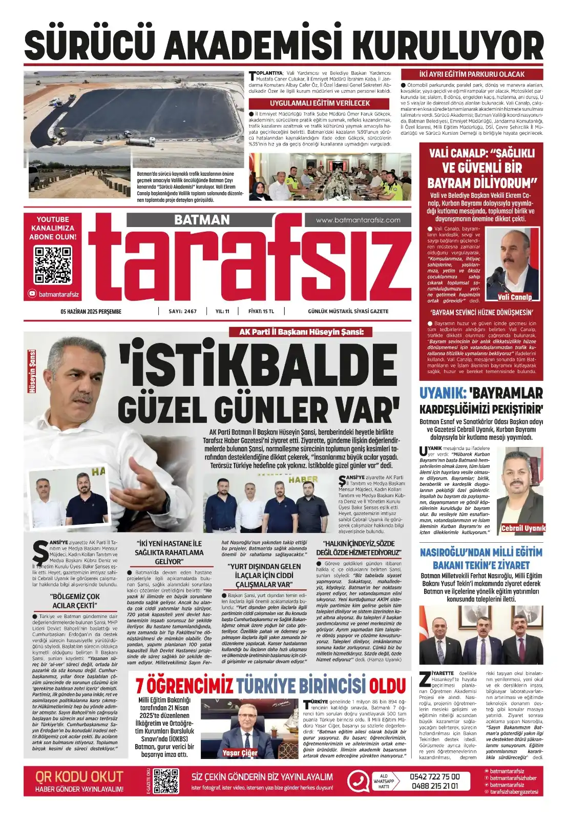 Image from Batman Tarafsız Haber Gazetesi: BATMAN TARAFSIZ HABER GAZETESİ 05 HAZİRAN 2025 PERŞEMBE GÜNDEMİ http:/...
