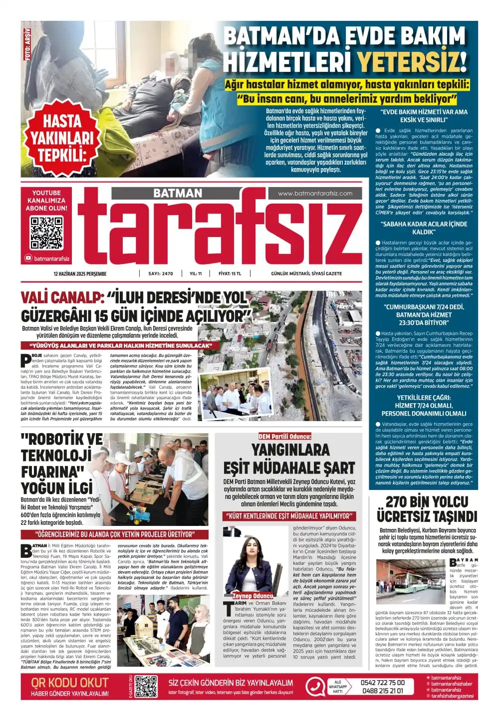 Image from Batman Tarafsız Haber Gazetesi: BATMAN TARAFSIZ HABER GAZETESİ 12 HAZİRAN 2025 PERŞEMBE GÜNDEMİ http:/...