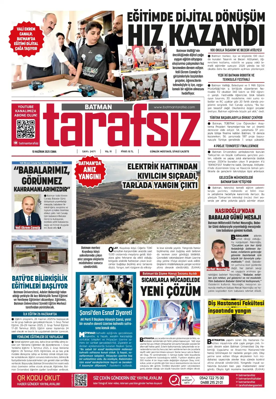 Image from Batman Tarafsız Haber Gazetesi: BATMAN TARAFSIZ HABER GAZETESİ 13 HAZİRAN 2025 CUMA GÜNDEMİ http://bat...