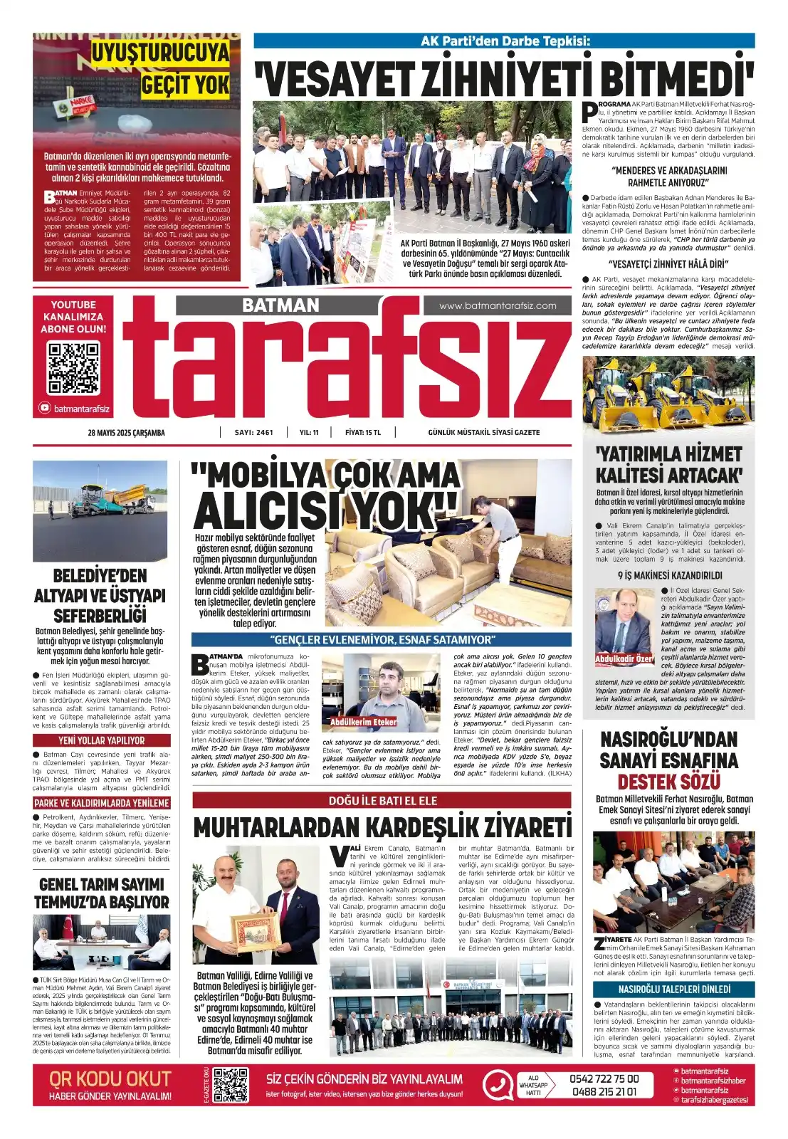 Image from Batman Tarafsız Haber Gazetesi: BATMAN TARAFSIZ HABER GAZETESİ 28 MAYIS 2025 ÇARŞAMBA GÜNDEMİ http://b...