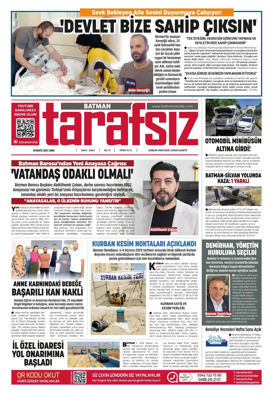 Image from Batman Tarafsız Haber Gazetesi: BATMAN TARAFSIZ HABER GAZETESİ 30 MAYIS 2025 CUMA GÜNDEMİ http://batma...