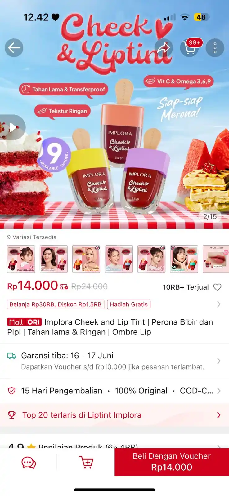 Image from Racun shopee 🛒🎀: Cepettt liptint imploraaaaa https://s.shopee.co.id/5pwNZg0k6E...