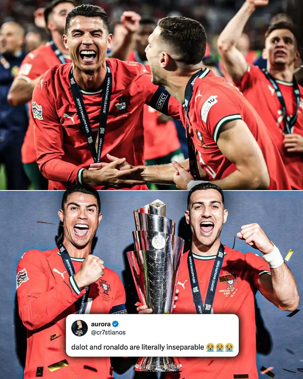 Image from Alplays | Goals - Updates - Match Links ©️: Cristiano Ronaldo and Diogo Dalot's wholesome bromance 🥹❤️...