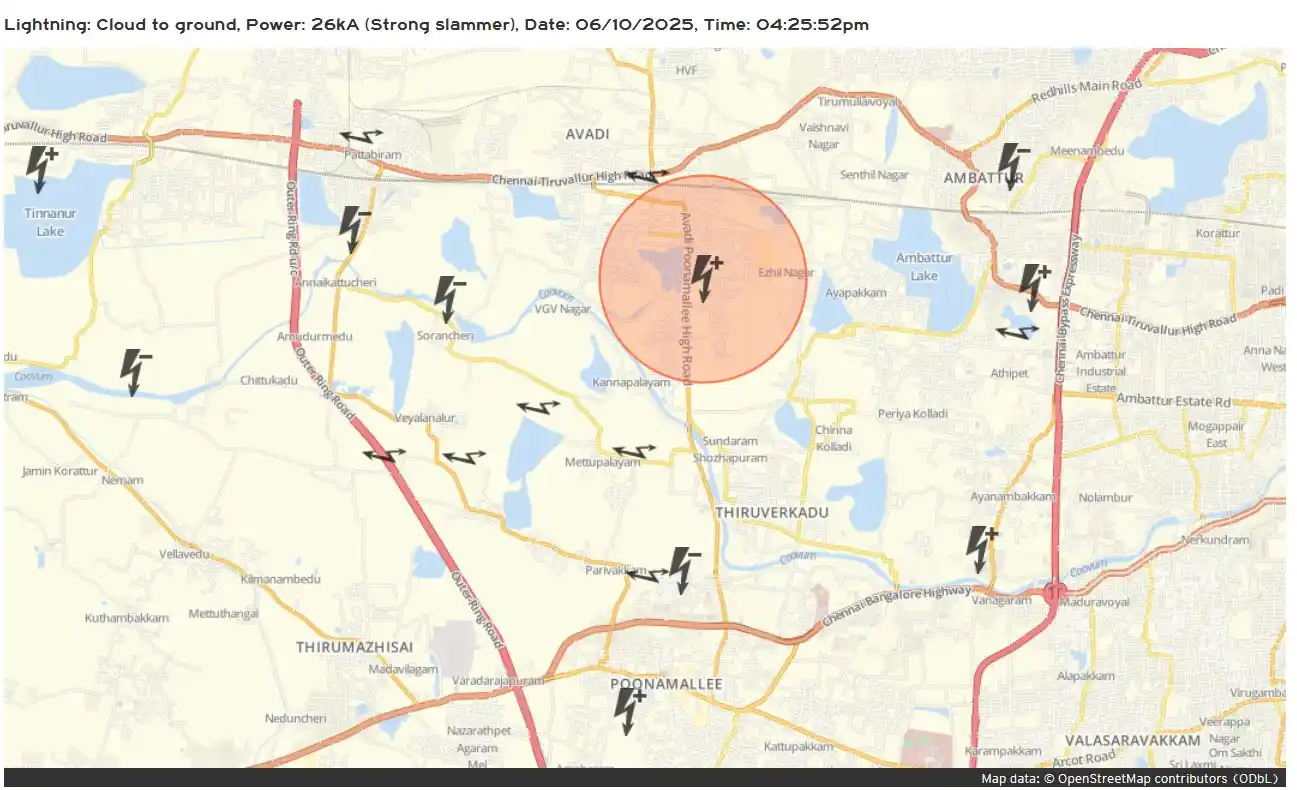 Image from Chennai & Tamilnadu Weather Updates☔🌀 (by Chennai Weatherman): Electrifying Evening from high intensity thunderstorms, many places in...