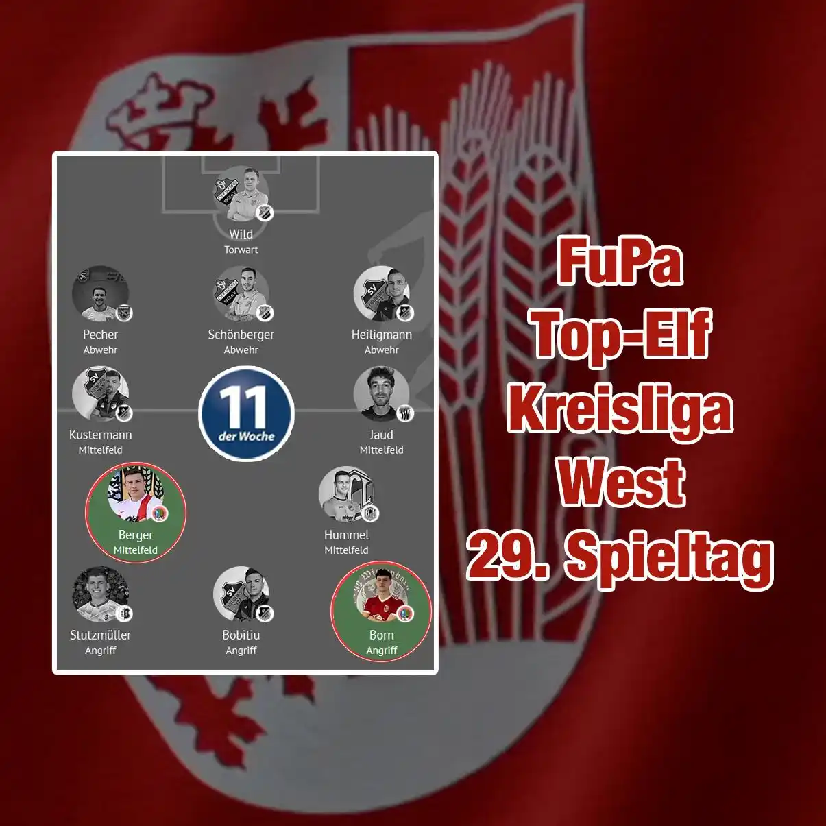 Image from SpVgg Wiesenbach 1951 e.V.: Fast ne ganze Elf
Die FuPa Nominierungen vom Wochenende
In der Kr...