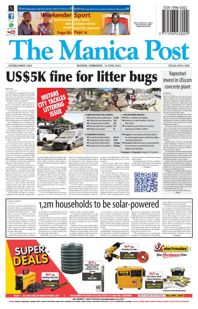 Image from Manica Post Zimpapers (Hot News From The East): Follow this link to join my WhatsApp group: https://chat.whatsapp.com/...