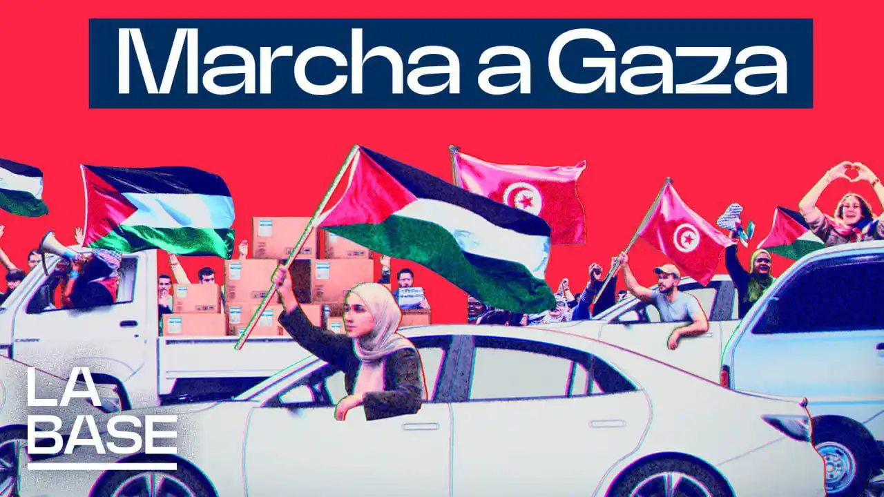 Image from Canal Red: Hoy en La Base analizamos la Marcha Global a Gaza en la que miles de p...