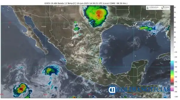 Image from CN ColimaNoticias: Huracán ‘Bárbara’ se debilitó a tormenta tropical, pero mantiene poten...