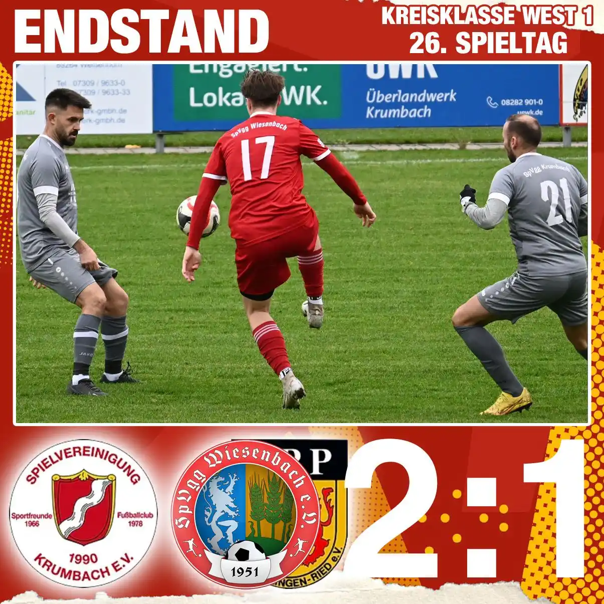 Image from SpVgg Wiesenbach 1951 e.V.: ℹ Endstand der Kreisklassen-Begegnung vom 26. Spieltag zwischen der Sp...