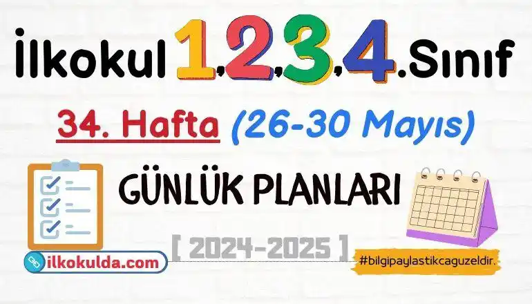 Image from İlkokul 3. Sınıf Paylaşımları: 📌 *İlkokul 1️⃣, 2️⃣, 3️⃣, 4️⃣ .Sınıf 3️⃣4️⃣. Hafta _(26-30 Mayıs)_ Tü...