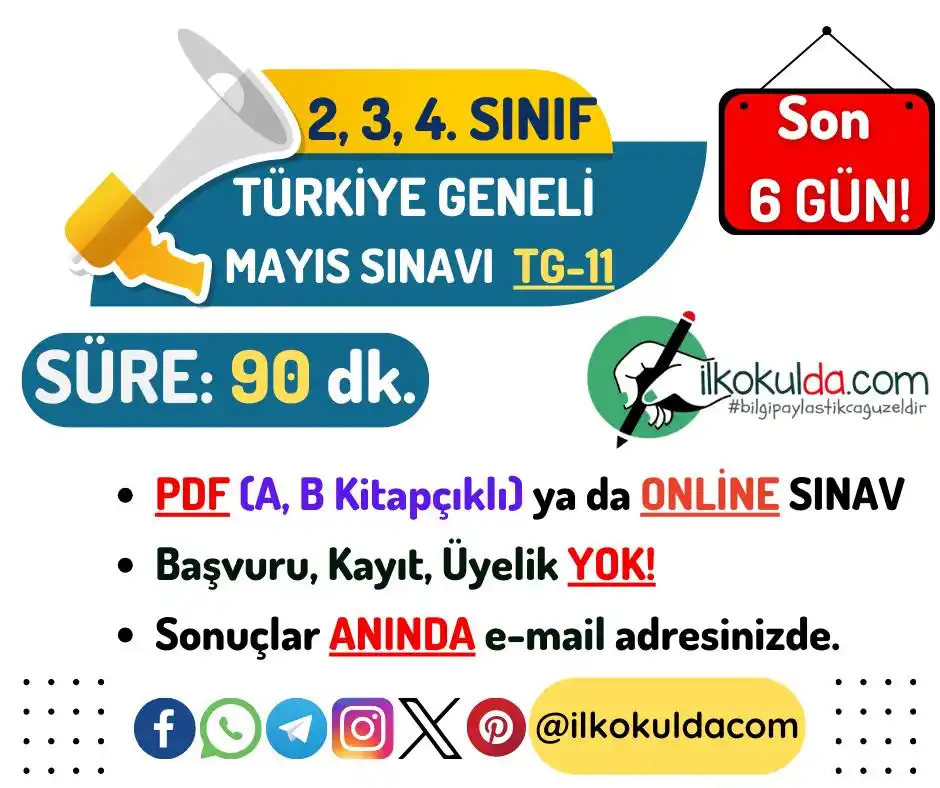 Image from İlkokul 3. Sınıf Paylaşımları: 📌 *İlkokul 2️⃣, 3️⃣, 4️⃣. Sınıf MAYIS AYI PDF _(A, B Kitapçıklı)_ ve...