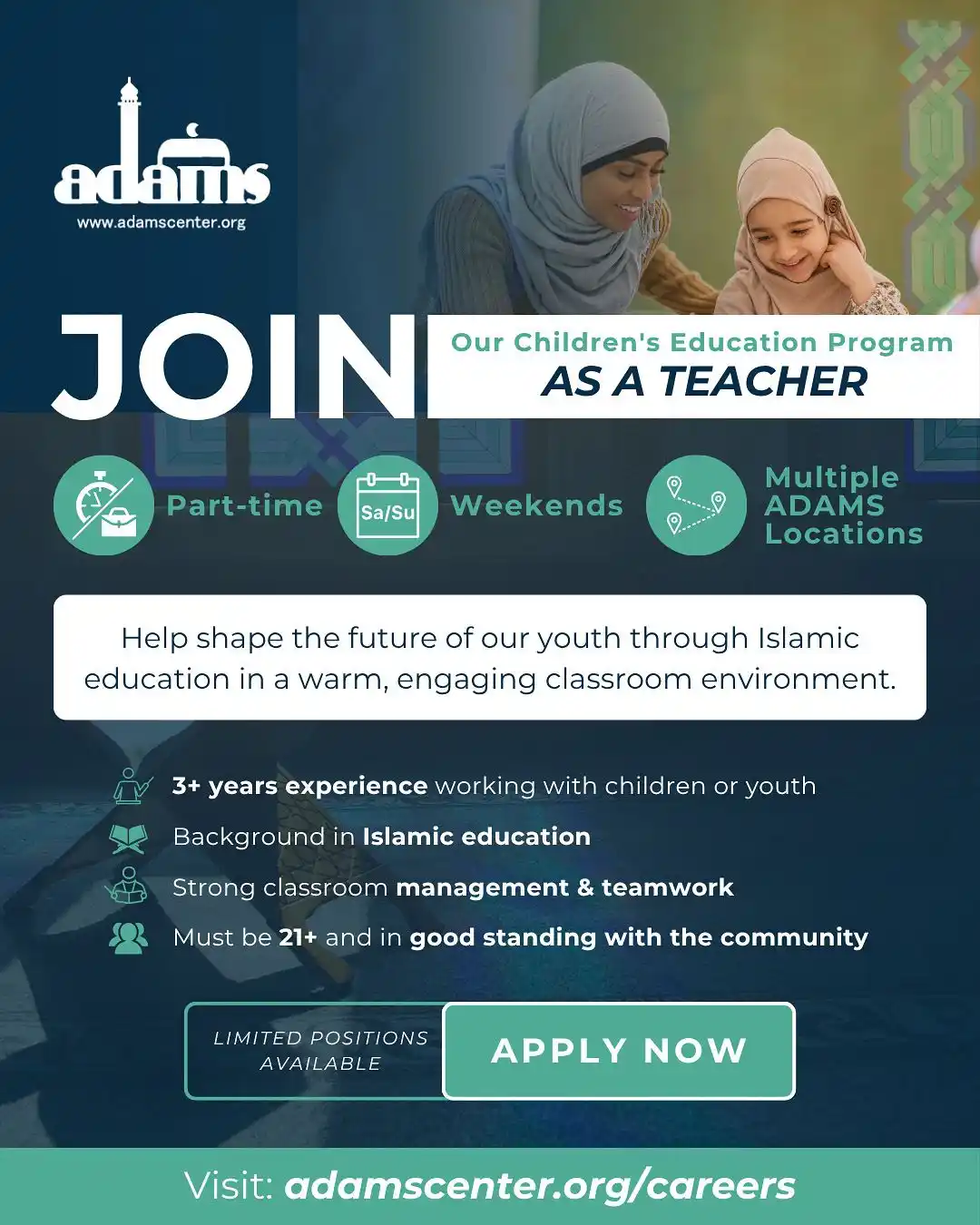 Image from ADAMS Official Channel: Join Our Children's Education Program as a Teacher! We're hiring passi...