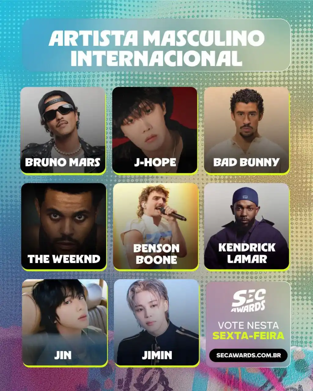 Image from 💜BTS INFO CR🇨🇷: Los SEC Awards 2025 han nominado a Jin, Jhope y Jimin en la categoría ...