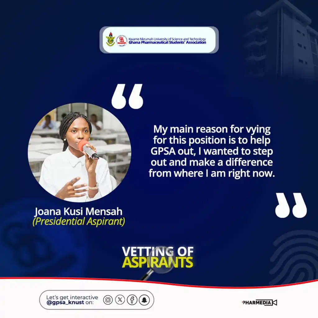 Image from GPSA KNUST: Meet Miss Joana, the GPSA Presidential Aspirant. With a bold vision an...