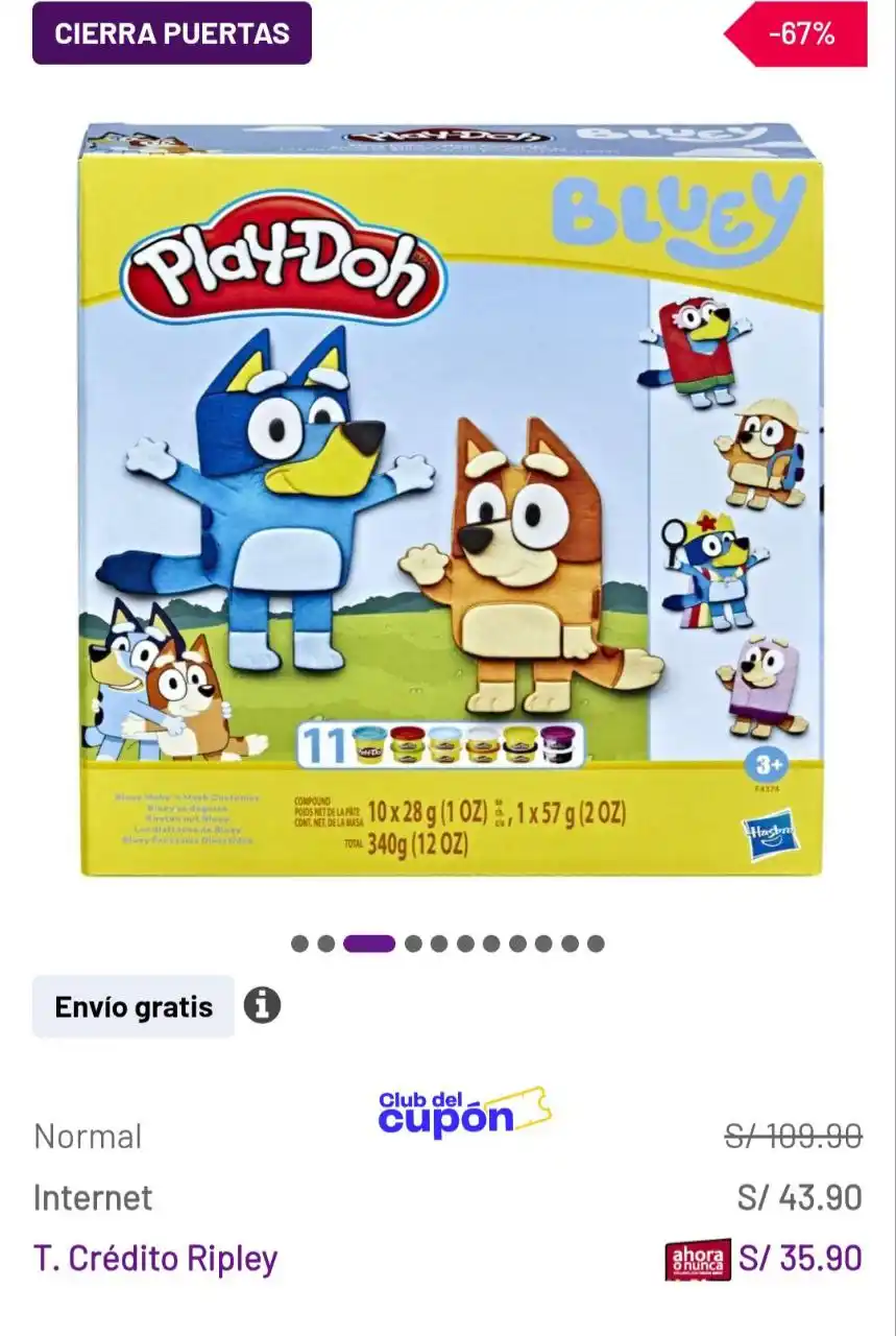 Image from Club del Cupón: 🔥 Oferta
✔️MASAS PLAY-DOH LOS DISFRACES BLUEY ⛓💥https://simple....