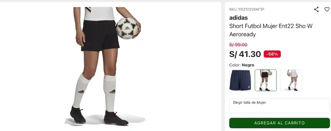 Image from Club del Cupón: 🔥 Oferta
✅ Short Futbol Mujer 🔗https://platanitos.com/pe/product...