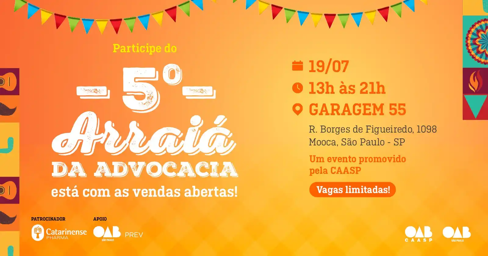 Image from OAB São Paulo : *PARTICIPE | 5º Arraiá da Advocacia* 🎉 Brincadeiras, comidas típicas...