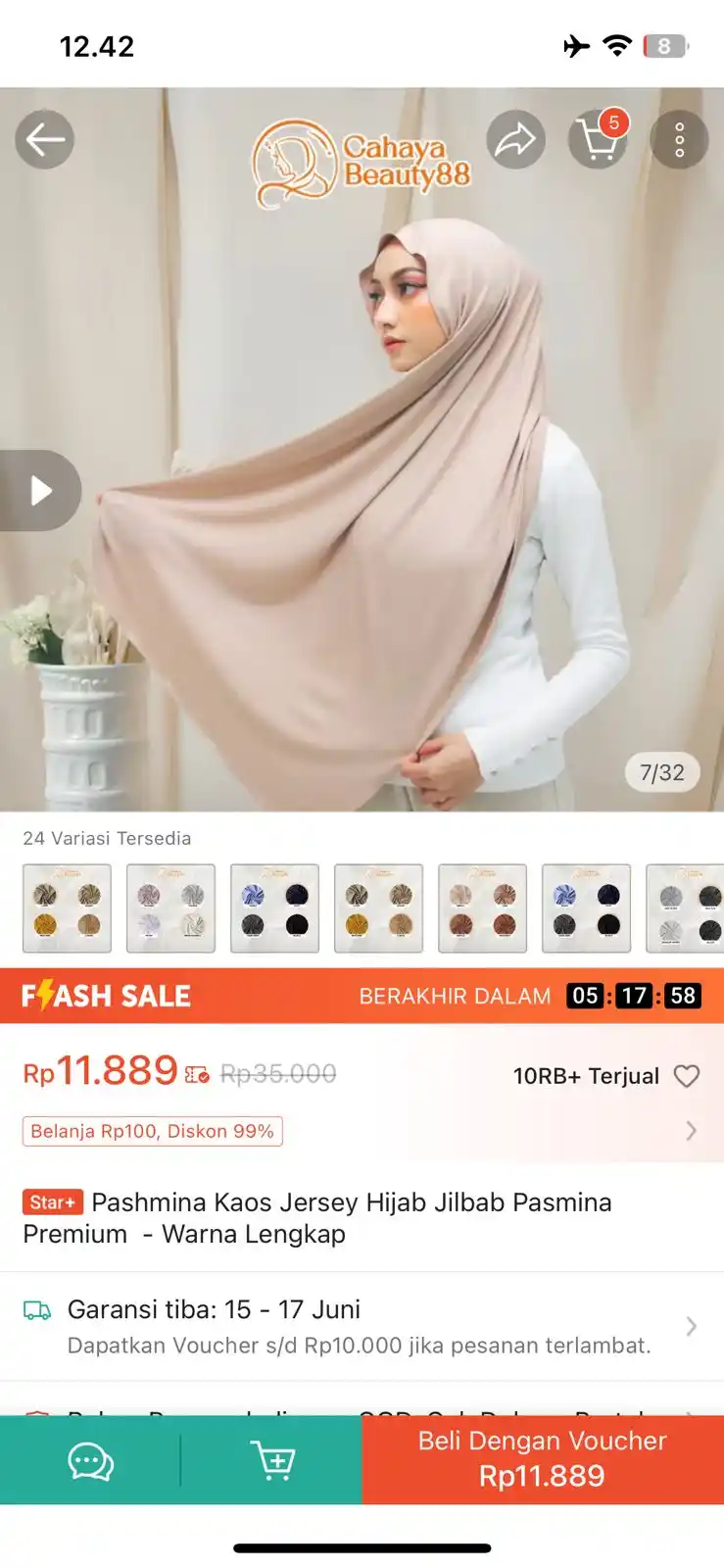 Image from Racun shopee 🛒🎀: Pashmina https://s.shopee.co.id/6poulVzp4X...