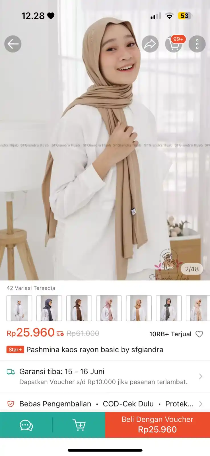 Image from Racun shopee 🛒🎀: PASHMINA NORMAL 45K https://s.shopee.co.id/8fGYvyhut9...