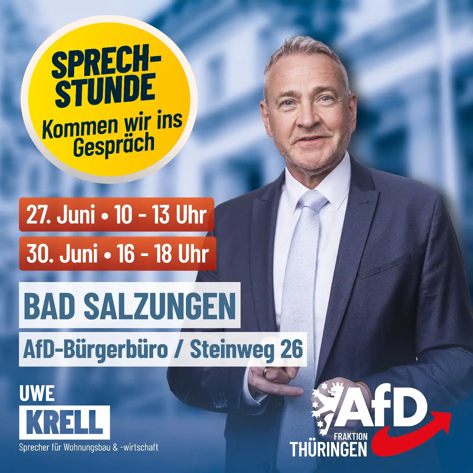 Image from Uwe Krell, MdL / INFOKANAL: Wir für Thüringen - jetzt erst recht! 👍💙 Am Freitag fand in Bad Salz...